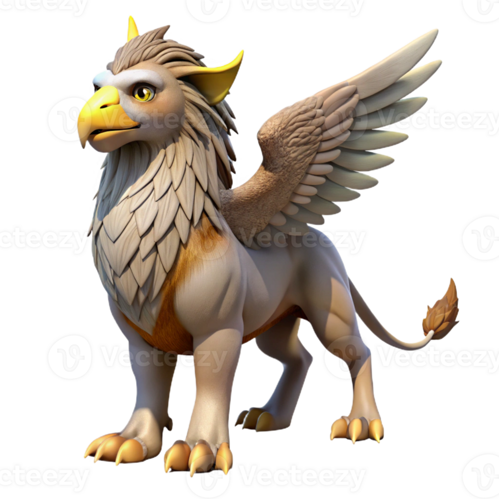 vibrant creative Griffin, eagle-lion hybrid, majestic, detailed png