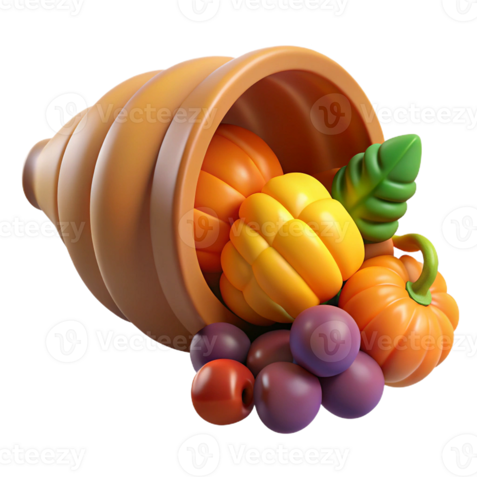 extraordinary contemporary Cornucopia, horn of plenty, overflowing, professional png