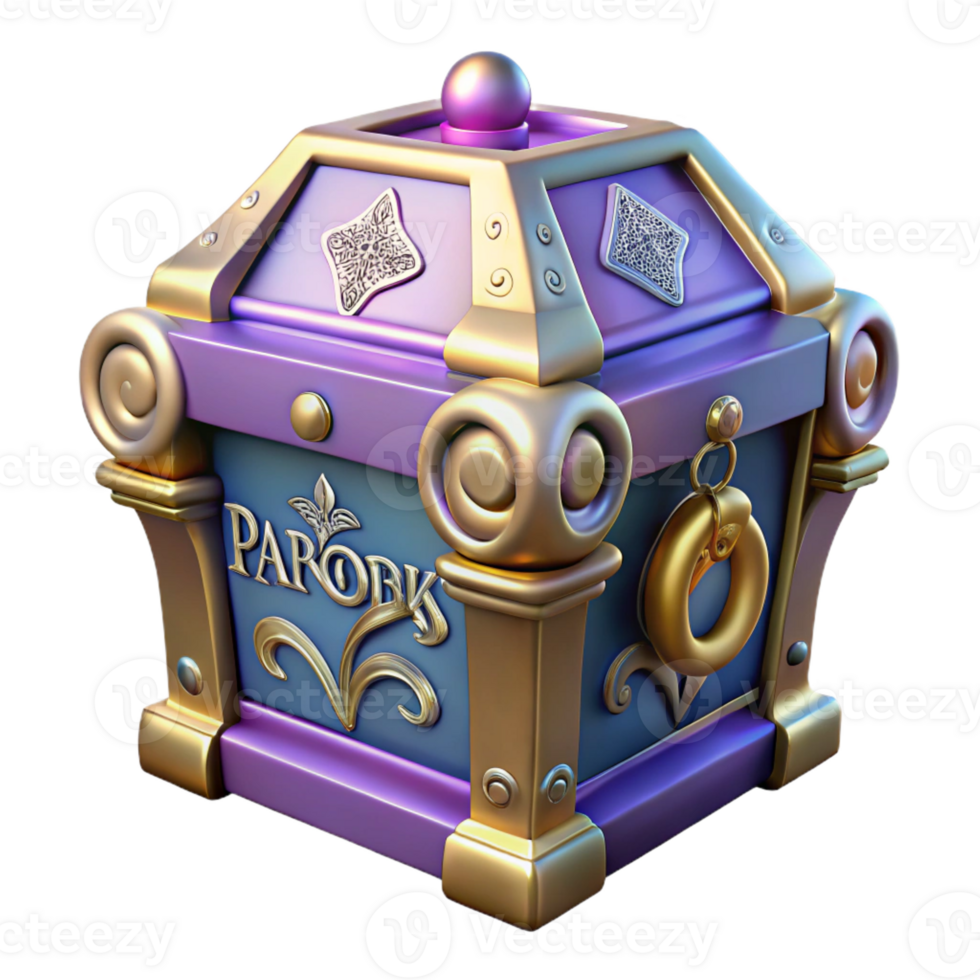 magnificent artistic Pandora's Box, ornate container, mysterious, genuine png
