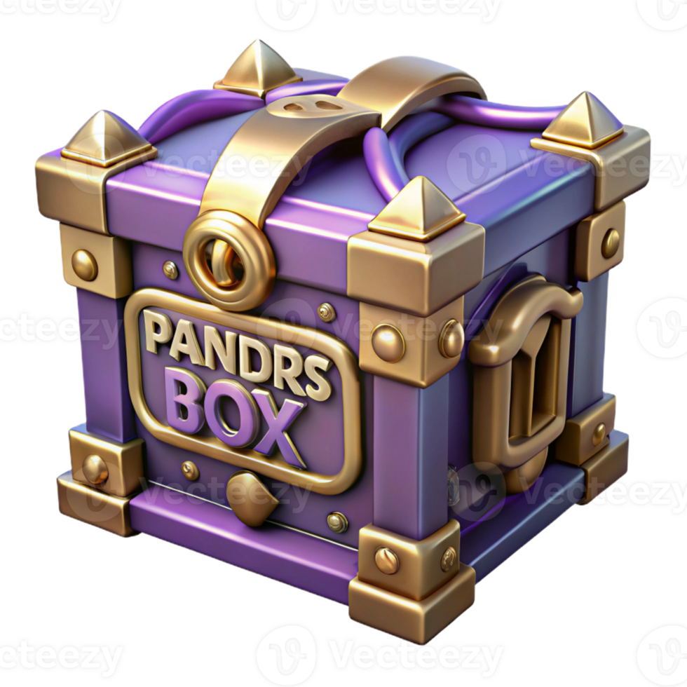 wonderful traditional Pandora's Box, ornate container, mysterious, exclusive png
