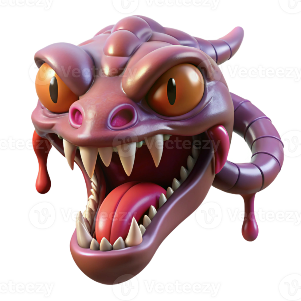 magnificent artistic Hydra's severed head, dripping venom, monstrous, high resolution png