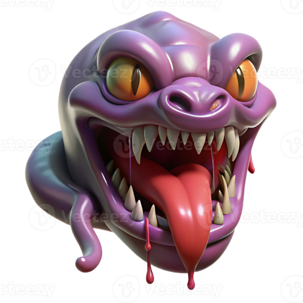 magnificent modern Hydra's severed head, dripping venom, monstrous, high quality png