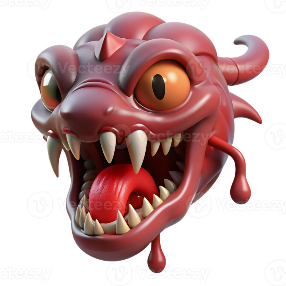 beautiful minimalist Hydra's severed head, dripping venom, monstrous, detailed png
