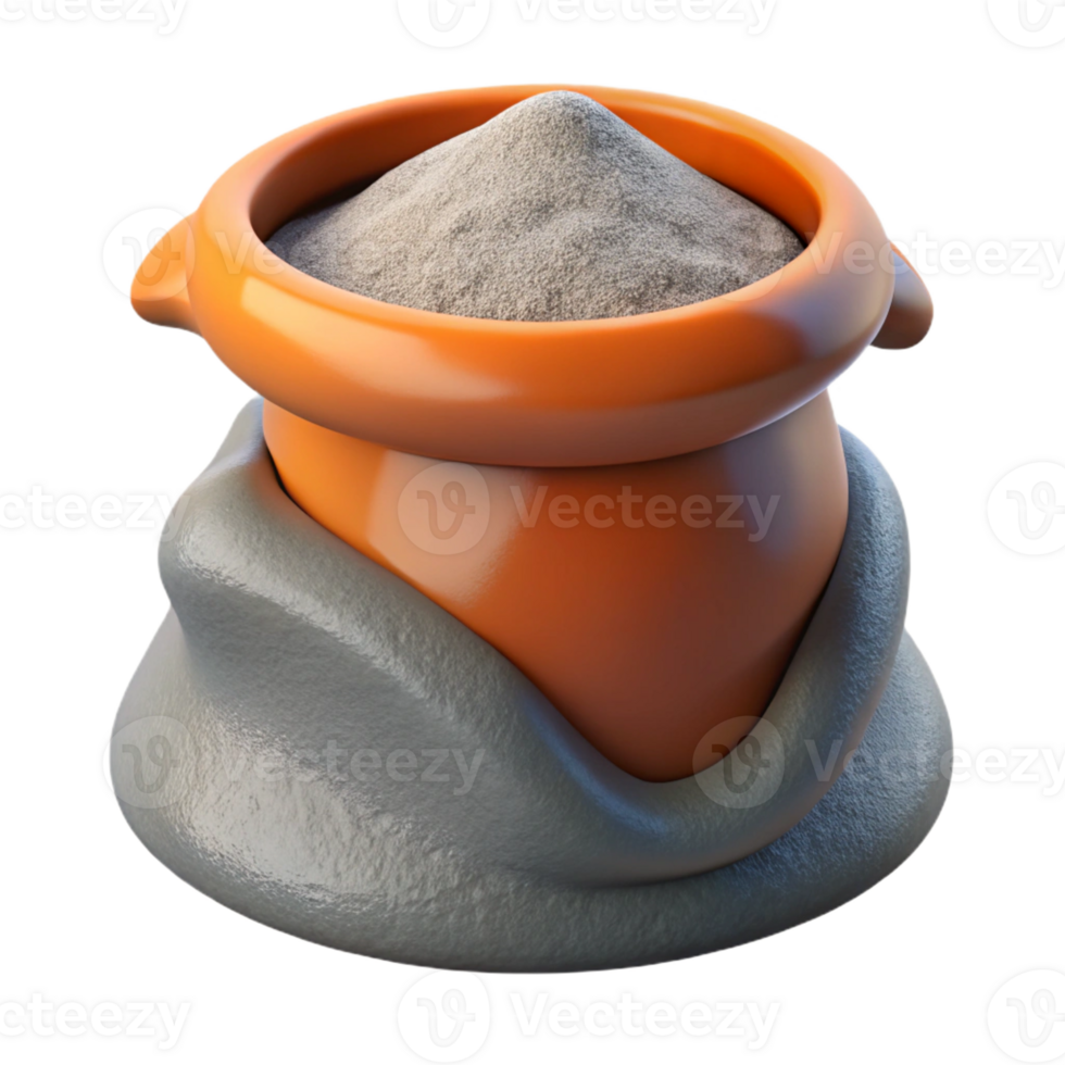 stunning minimalist Bag of concrete mix, original png