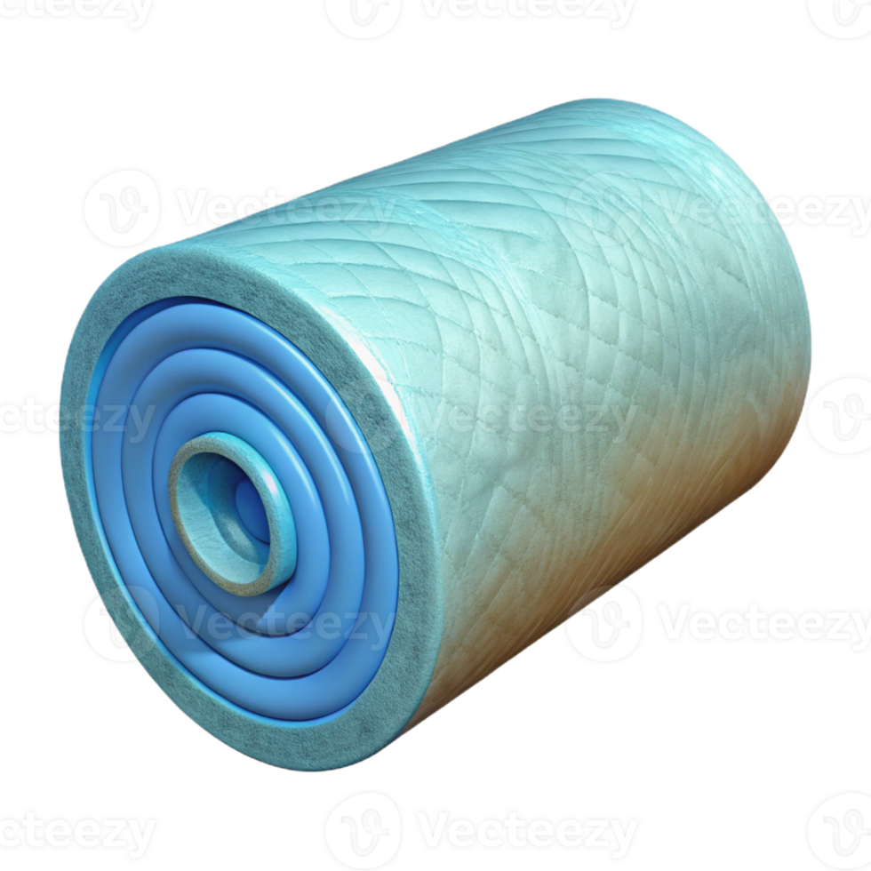 magnificent vintage Roll of insulation, fiberglass, high resolution png