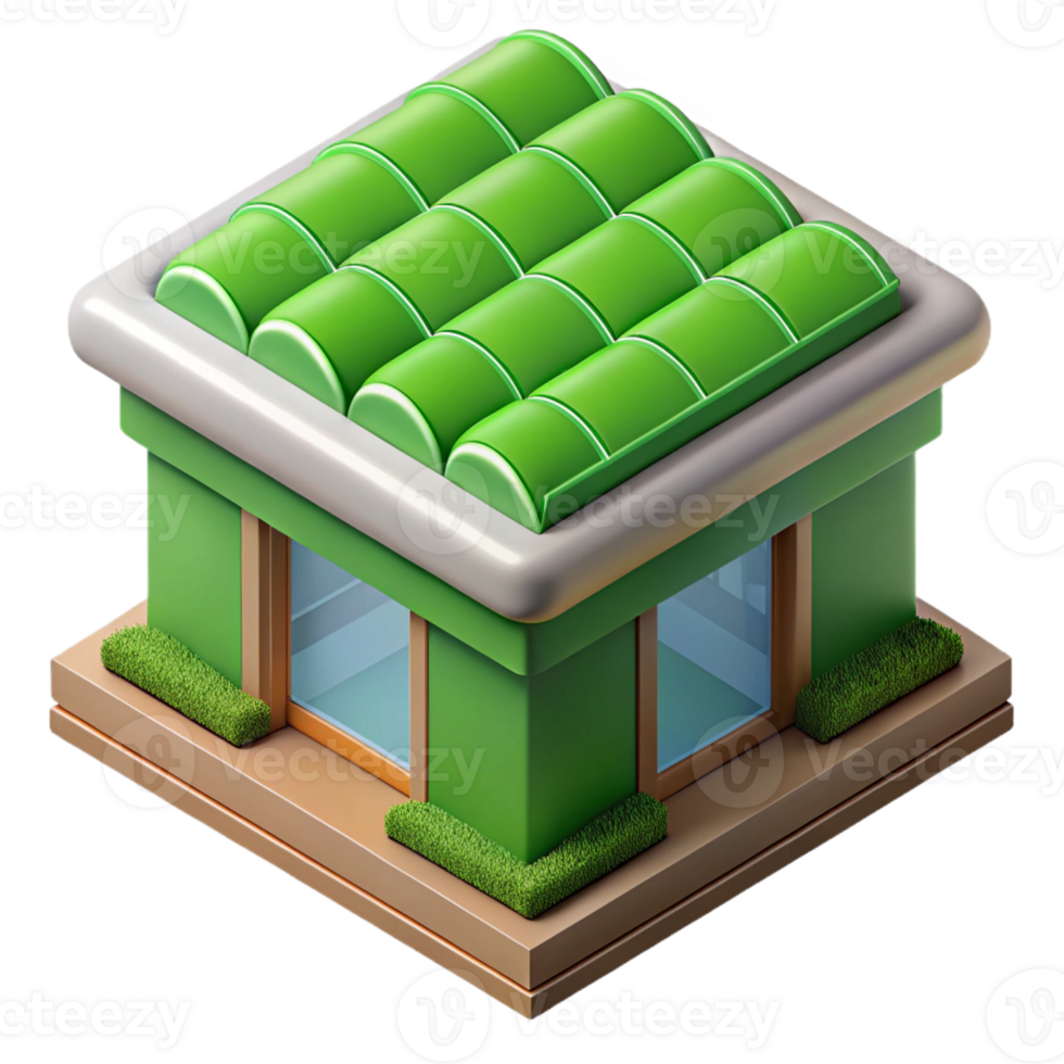serene minimalist Green roof, section detail, genuine png