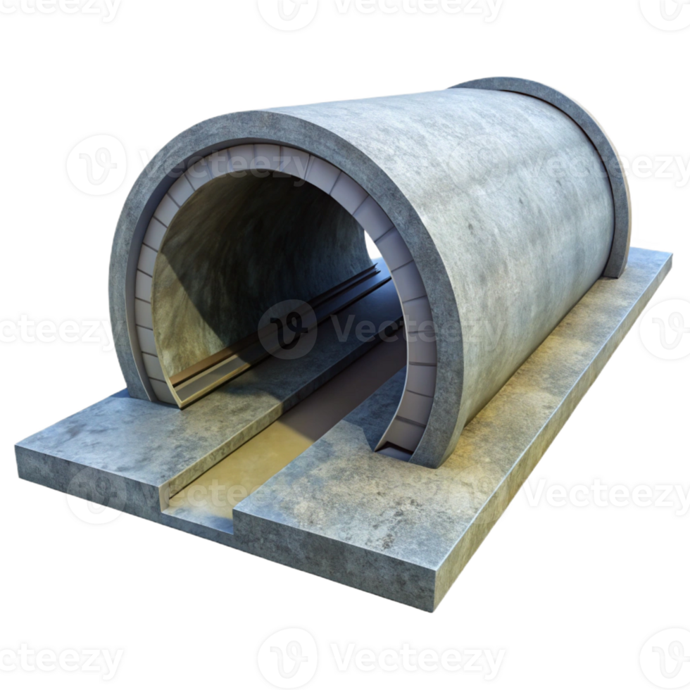 beautiful contemporary Tunnel section, concrete, high quality png