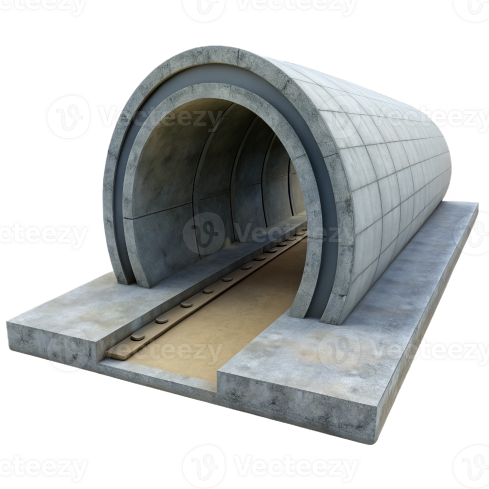 wonderful modern Tunnel section, concrete, genuine png