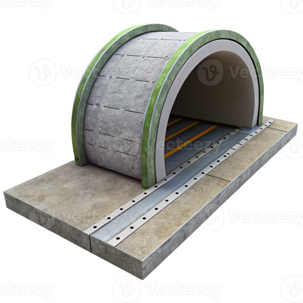 extraordinary contemporary Tunnel section, concrete, premium png