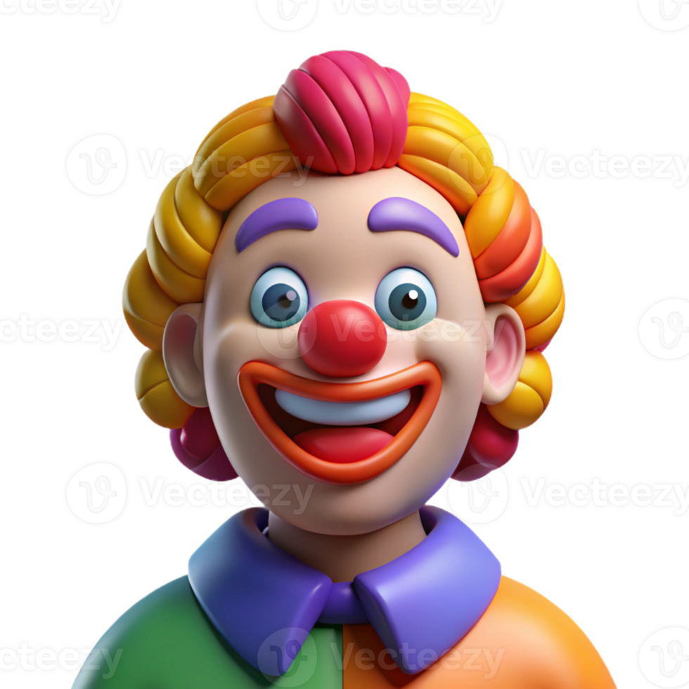 magnificent traditional Clown with colorful makeup exclusive png