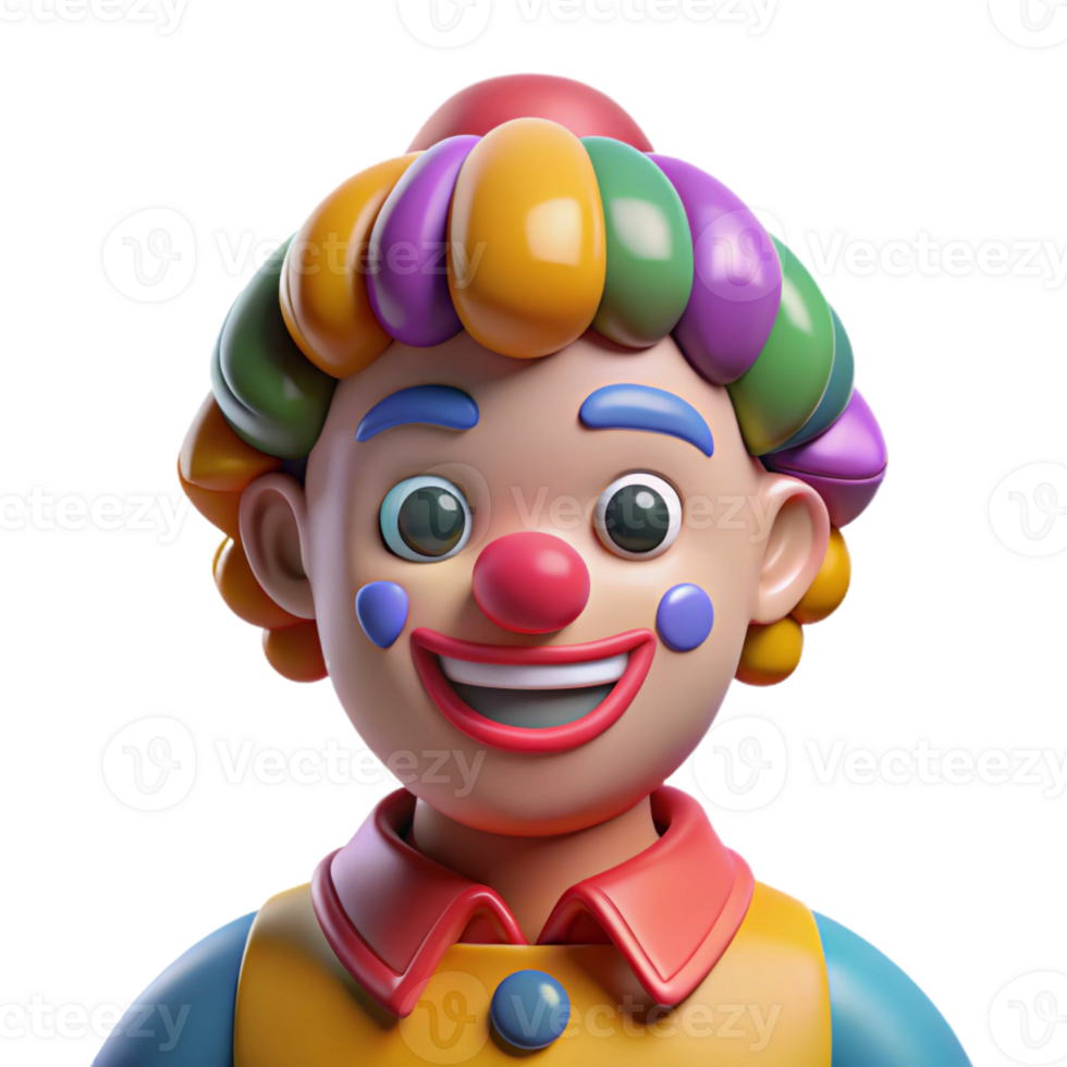 wonderful traditional Clown with colorful makeup original png