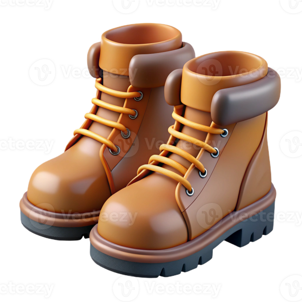 serene minimalist A pair of sturdy leather boots, suitable for adventuring high resolution png
