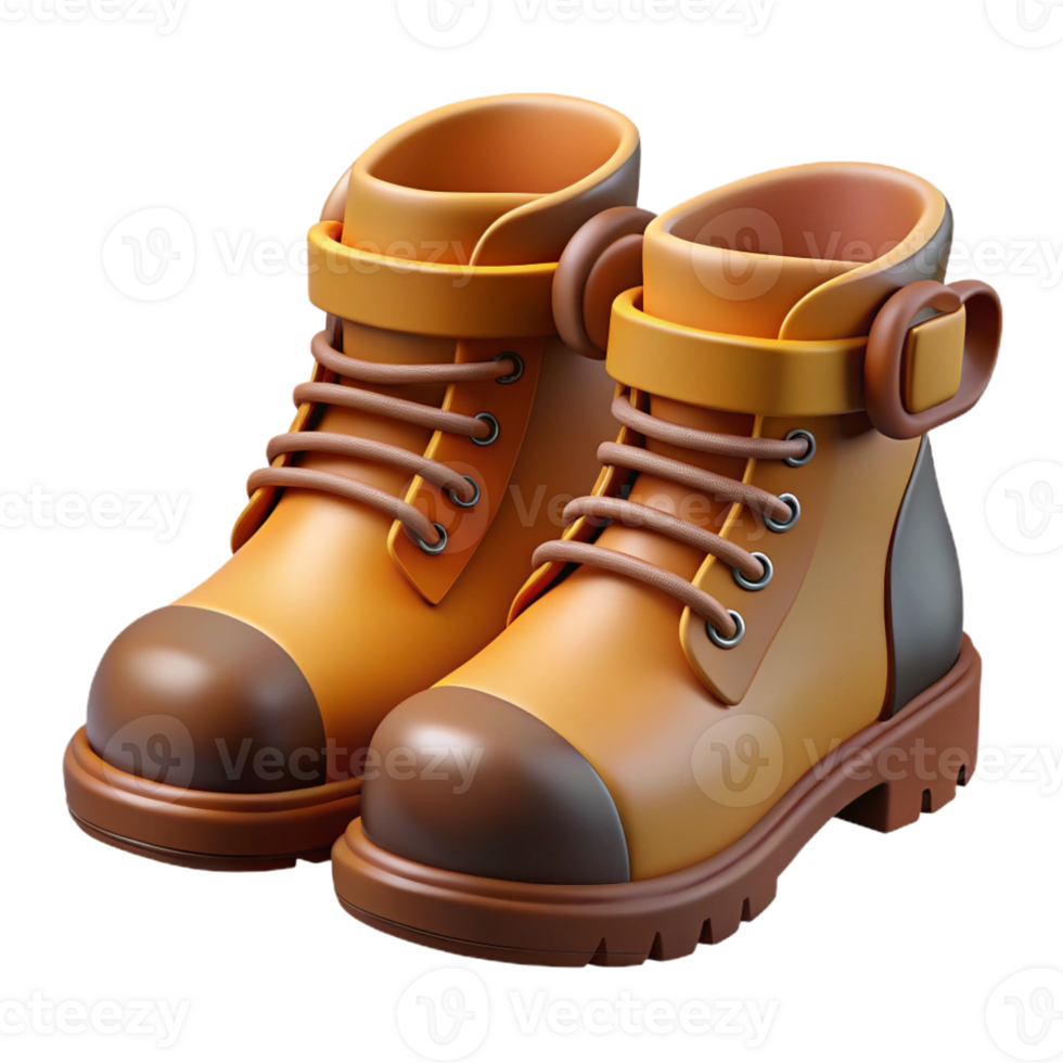 beautiful abstract A pair of sturdy leather boots, suitable for adventuring high quality png