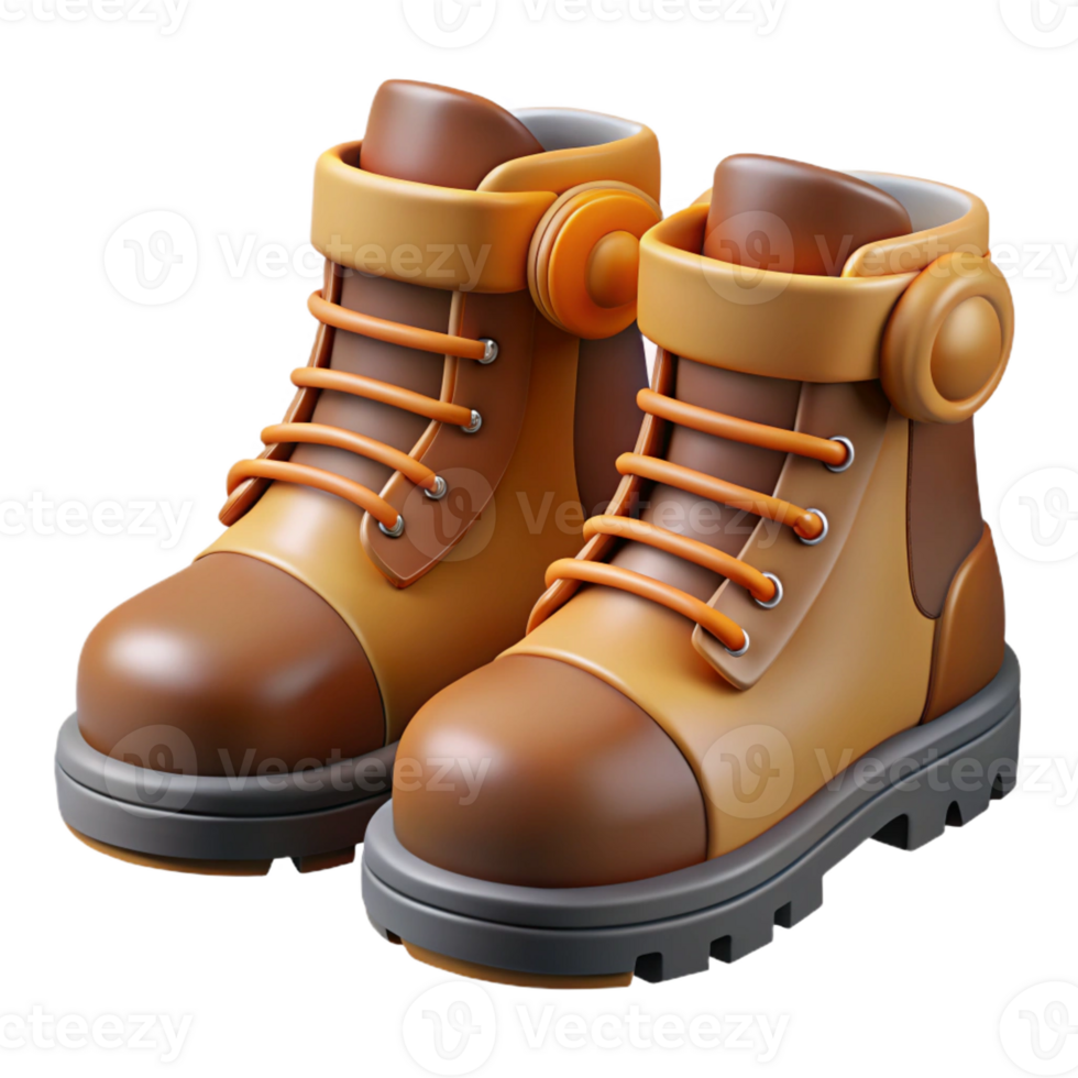 wonderful abstract A pair of sturdy leather boots, suitable for adventuring professional png