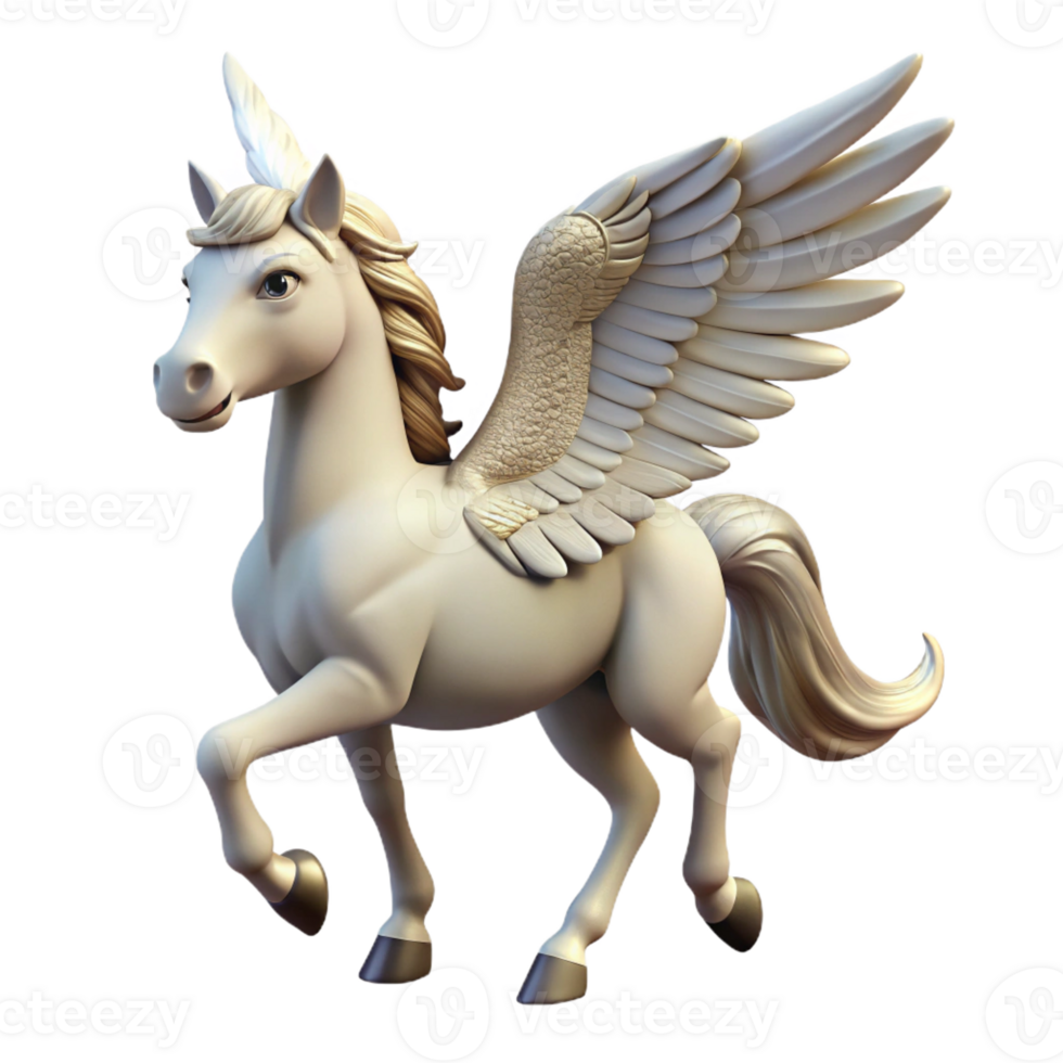 beautiful contemporary A graceful pegasus, wings spread wide high resolution png