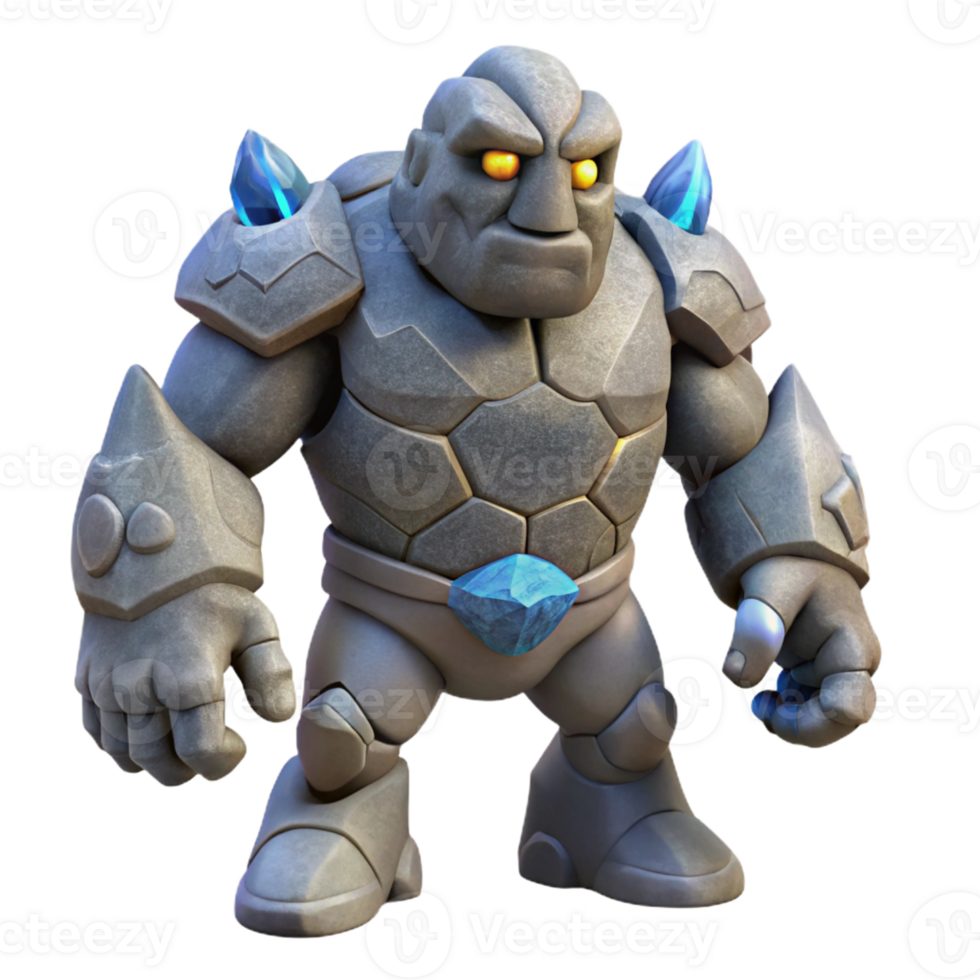 extraordinary traditional A powerful golem, made of stone and animated by magic exclusive png