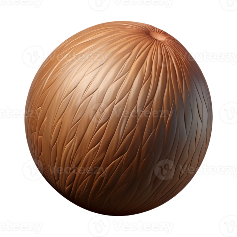 impressive minimalist Single brown coconut, whole premium png