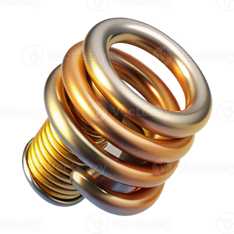 impressive traditional Steampunk spring, coiled and metallic premium png