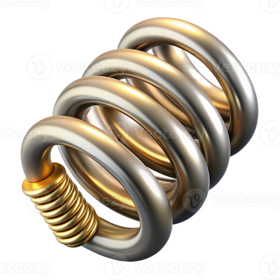 wonderful abstract Steampunk spring, coiled and metallic original png