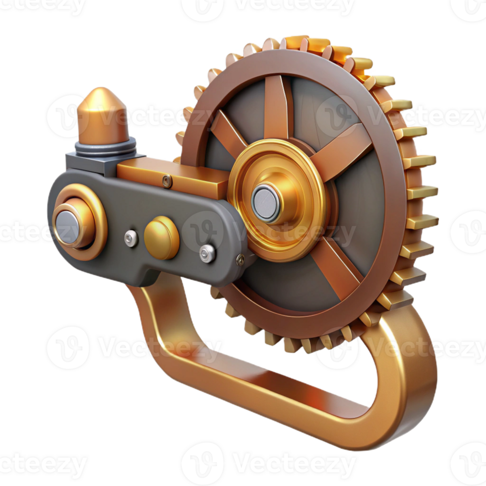 serene classic Steampunk saw, with a circular blade and steam-powered mechanism professional png