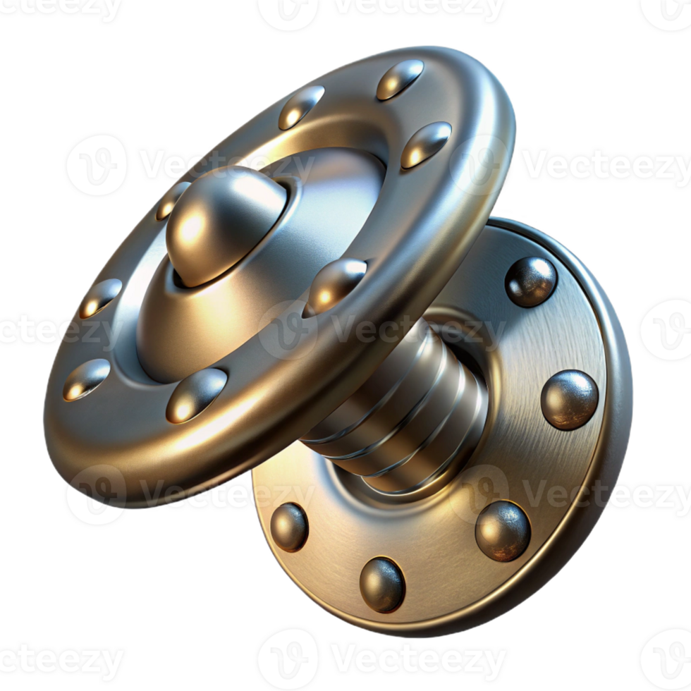 impressive rustic Steampunk rivet, large and metallic with visible threading premium png