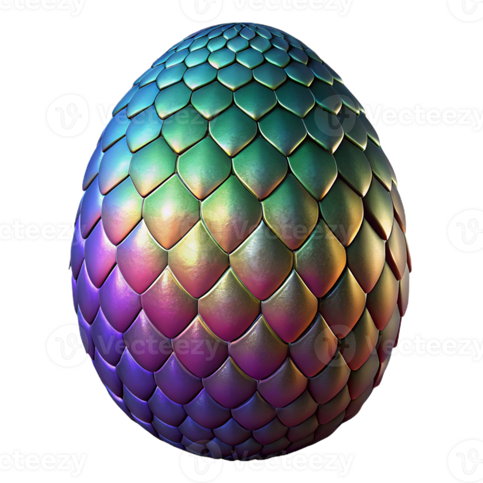 wonderful abstract A powerful dragon egg, scales shimmering with various colors premium png