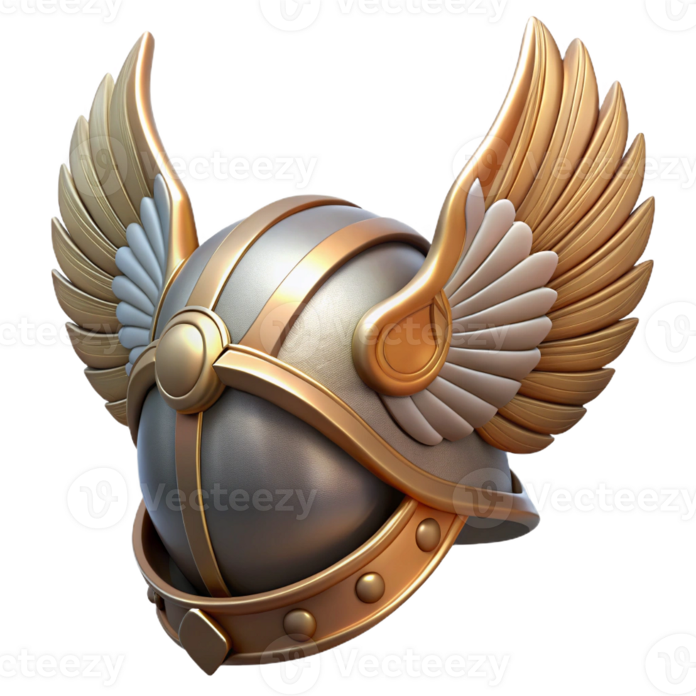 extraordinary modern A winged helmet with intricate metalwork professional png