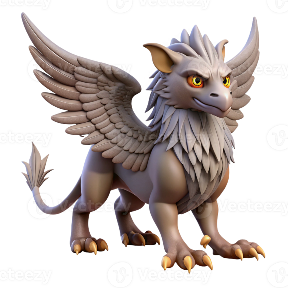 elegant modern A majestic griffin, wings outstretched, sharp talons, piercing gaze authentic png