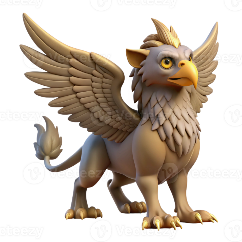 impressive traditional A majestic griffin, wings outstretched, sharp talons, piercing gaze original png