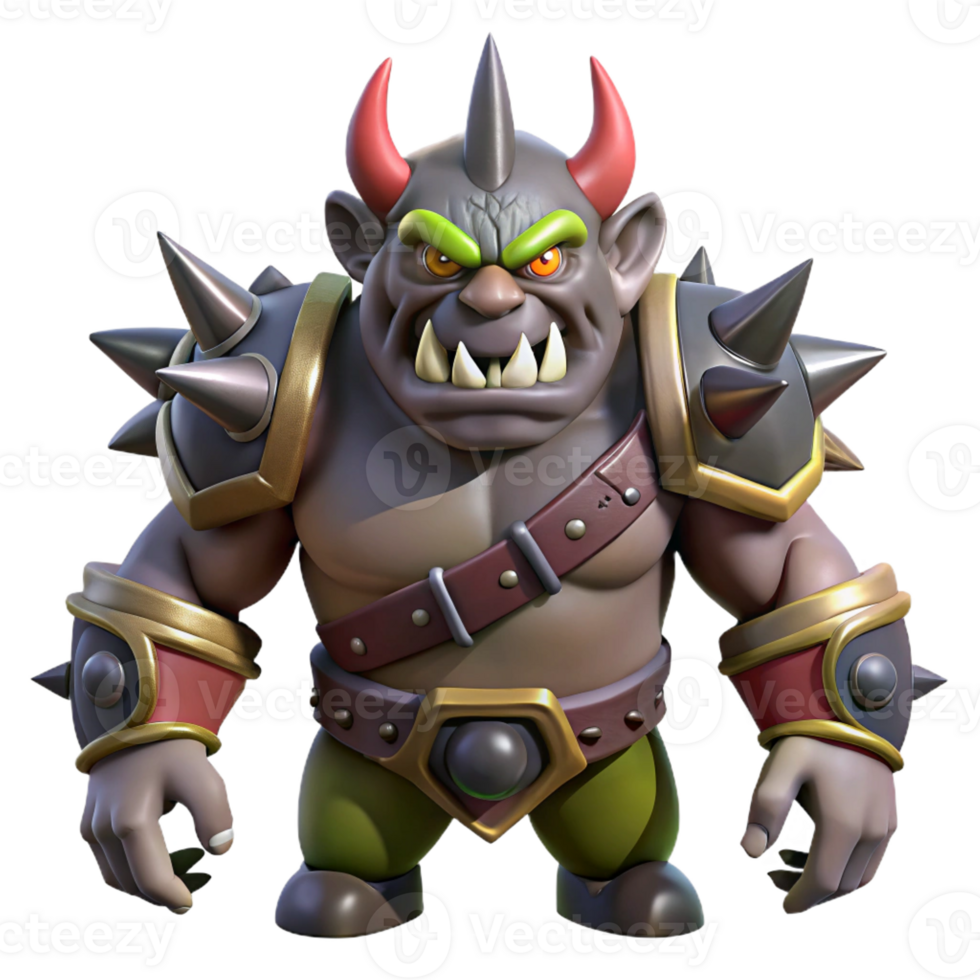 serene minimalist A menacing orcish warhammer, spiked and stained with dark markings high quality png