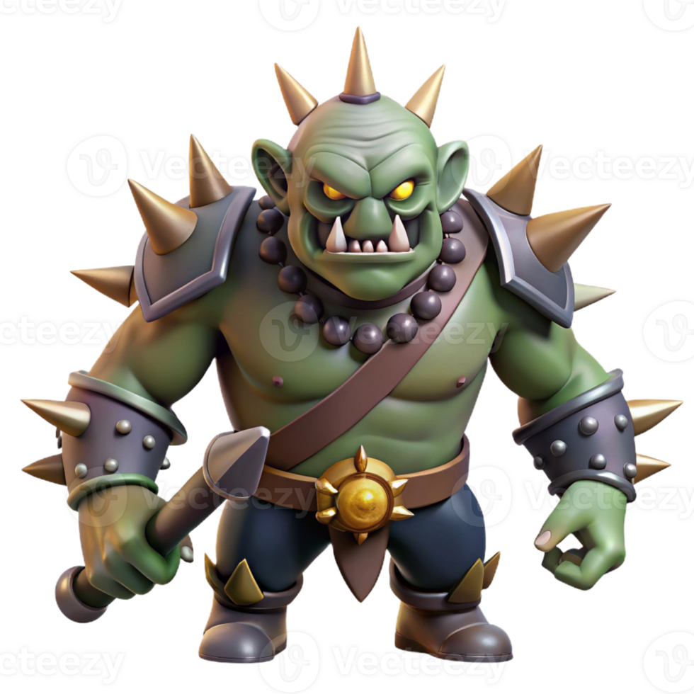 wonderful rustic A menacing orcish warhammer, spiked and stained with dark markings premium png