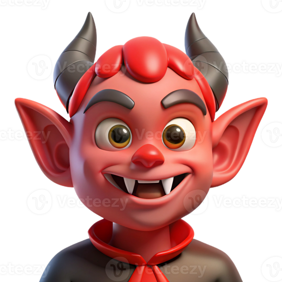 magnificent creative A cartoon-style, mischievous imp, red skin and pointed ears authentic png