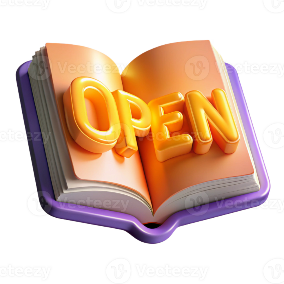 magnificent creative A single, open book with illuminated text exclusive png