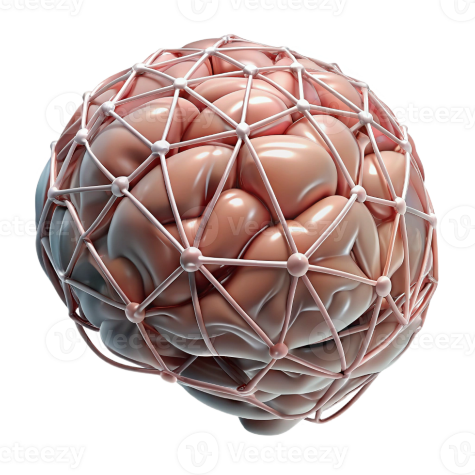 extraordinary artistic A brain, human, intricate network authentic png