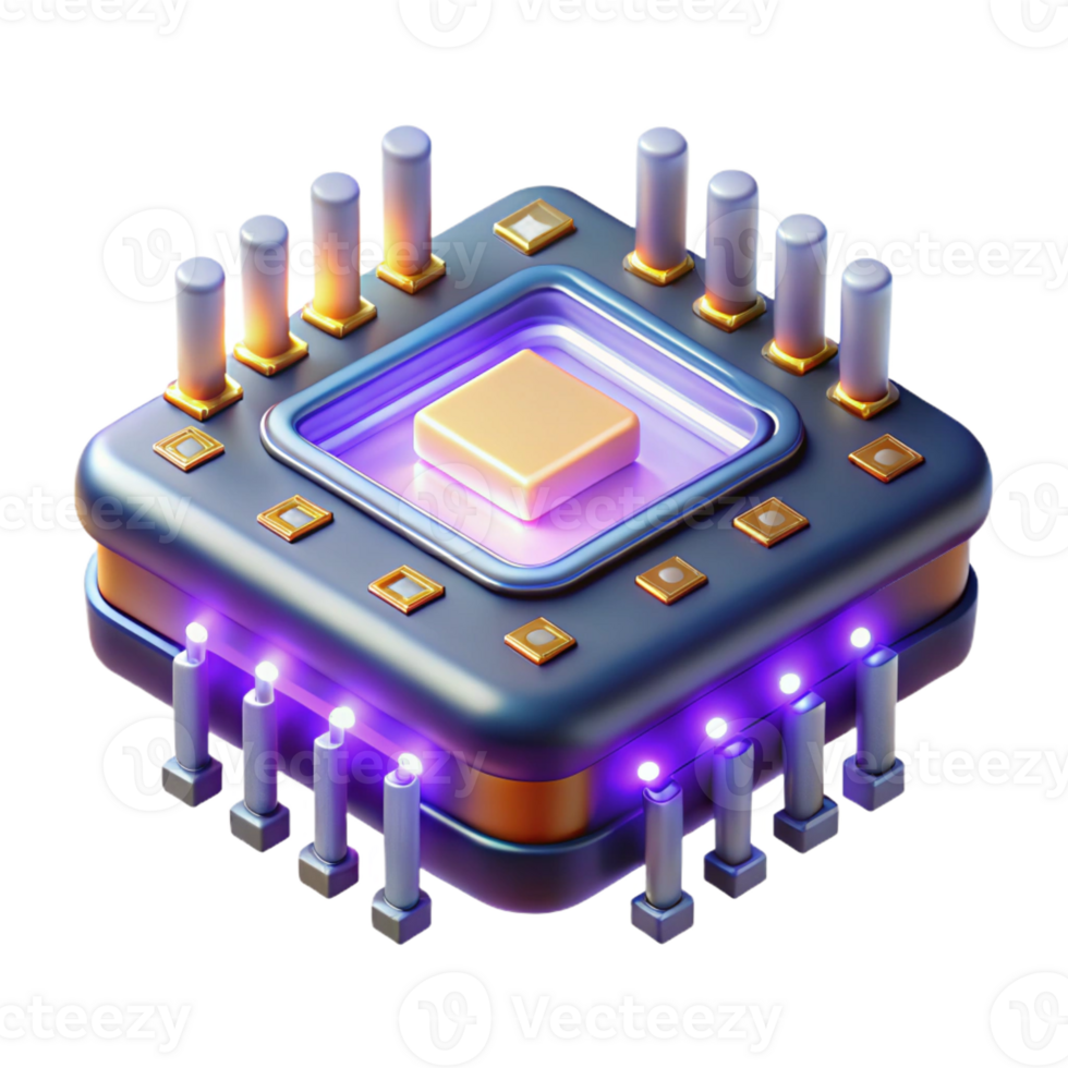 elegante Vintage ▾ quantistico computer processore con raggiante circuiti autentico png