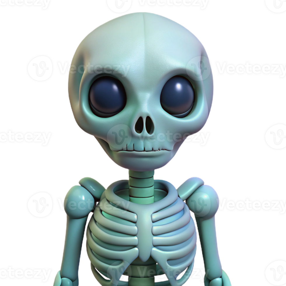 magnificent vintage Alien Skeleton with unusual bone structure genuine png