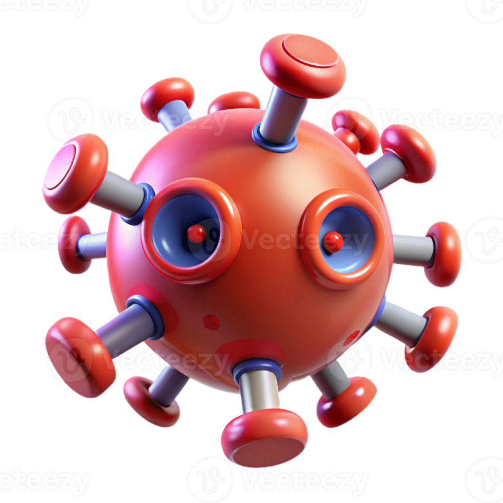 beautiful minimalist Advanced Medical Nanobots targeting a virus professional png