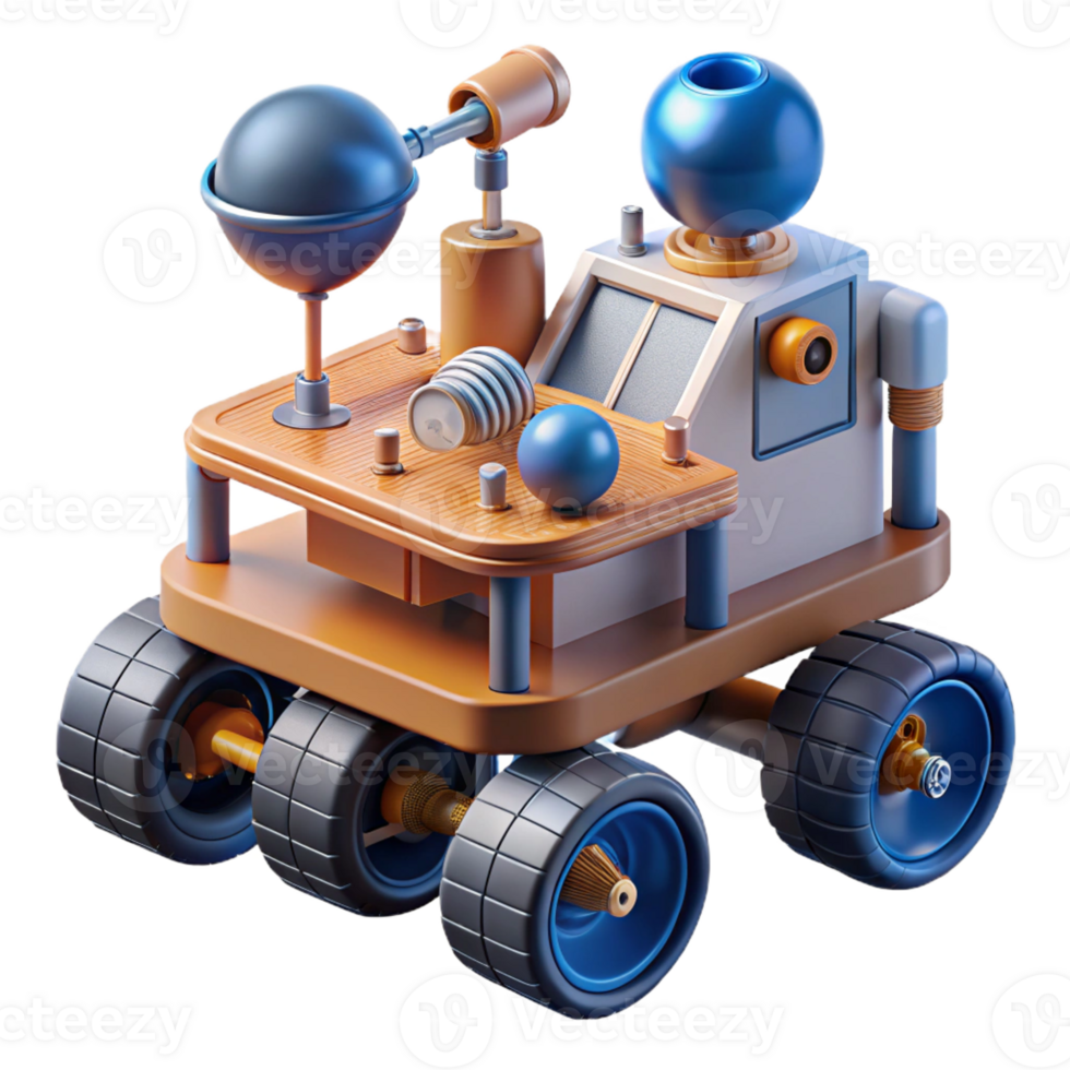 stunning vintage Space Exploration Rover with scientific instruments premium png