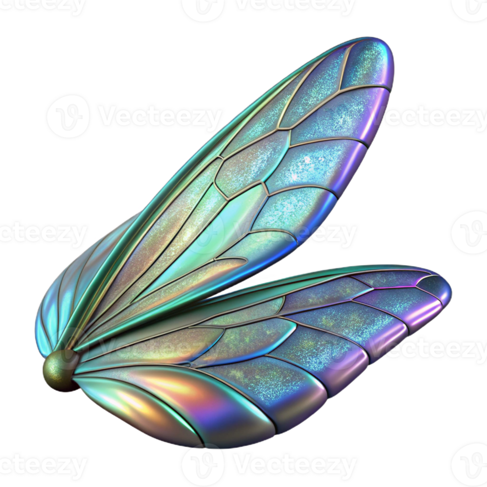 elegant creative Bioengineered Insect Wing with iridescent patterns high quality png