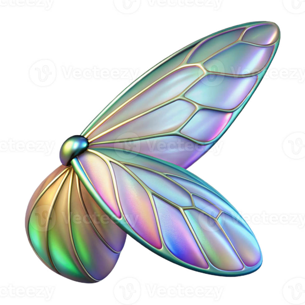 vibrant abstract Bioengineered Insect Wing with iridescent patterns exclusive png