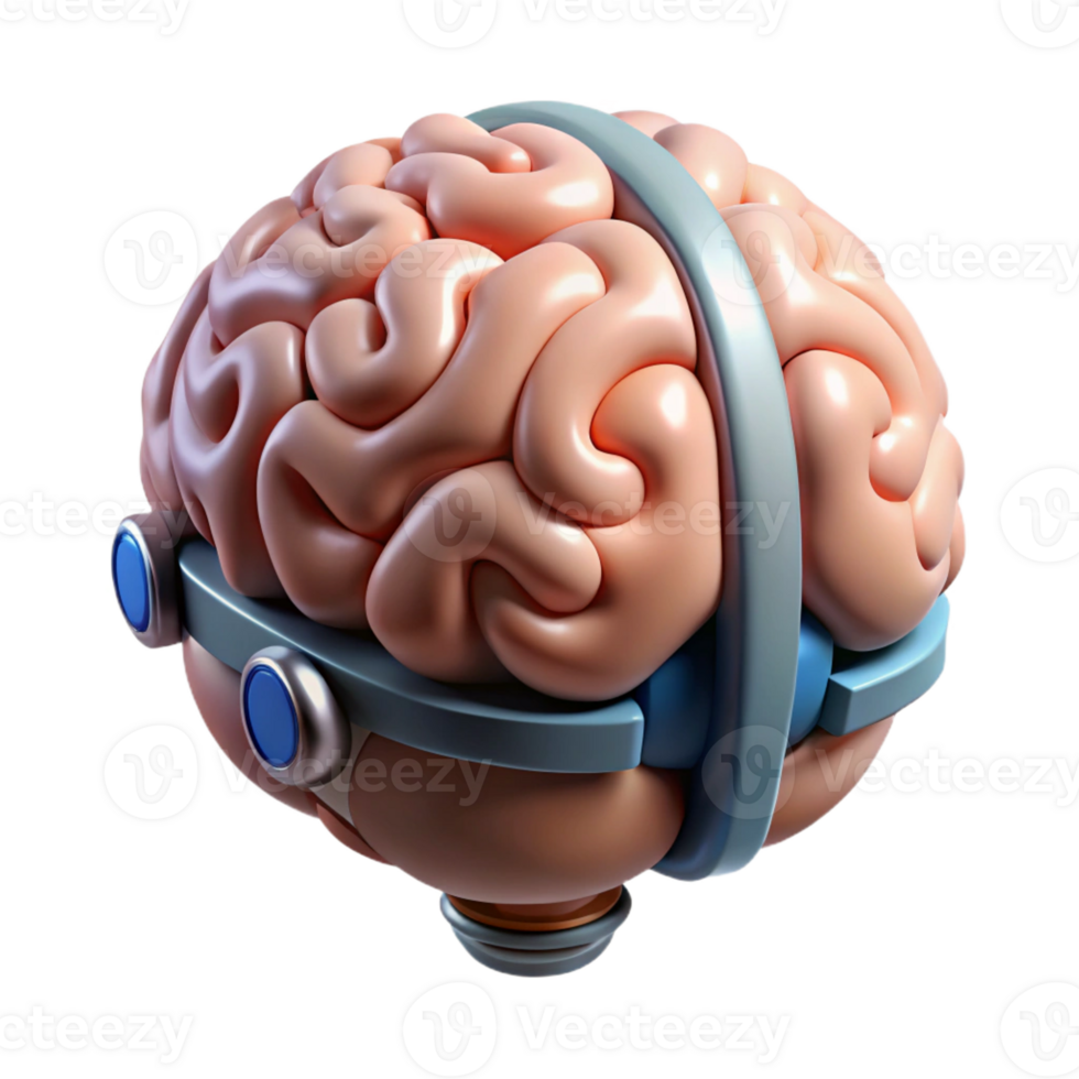 serene artistic Cybernetic Brain Implant with enhanced cognitive abilities high quality png