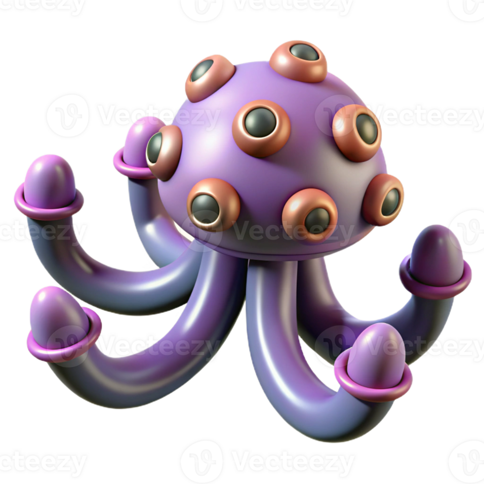 beautiful abstract Alien Tentacle with suction cups professional png