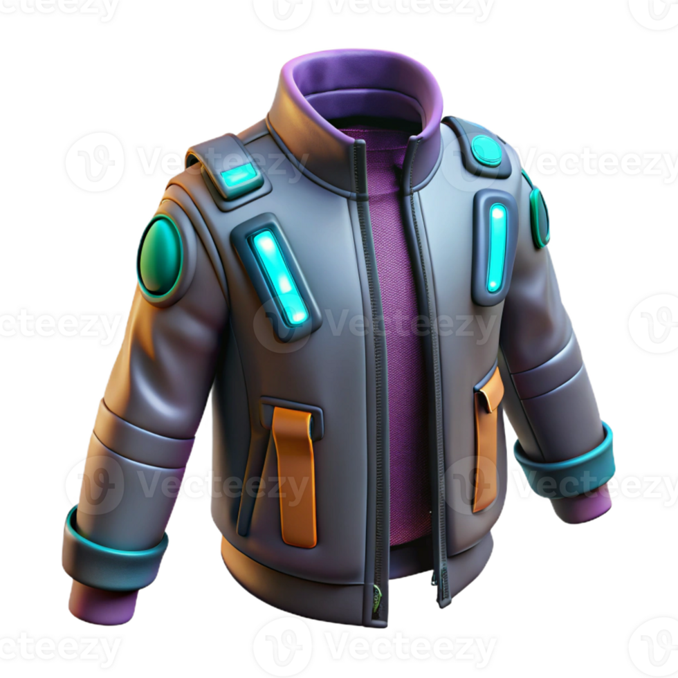 wonderful minimalist Cyberpunk Jacket with integrated technology professional png