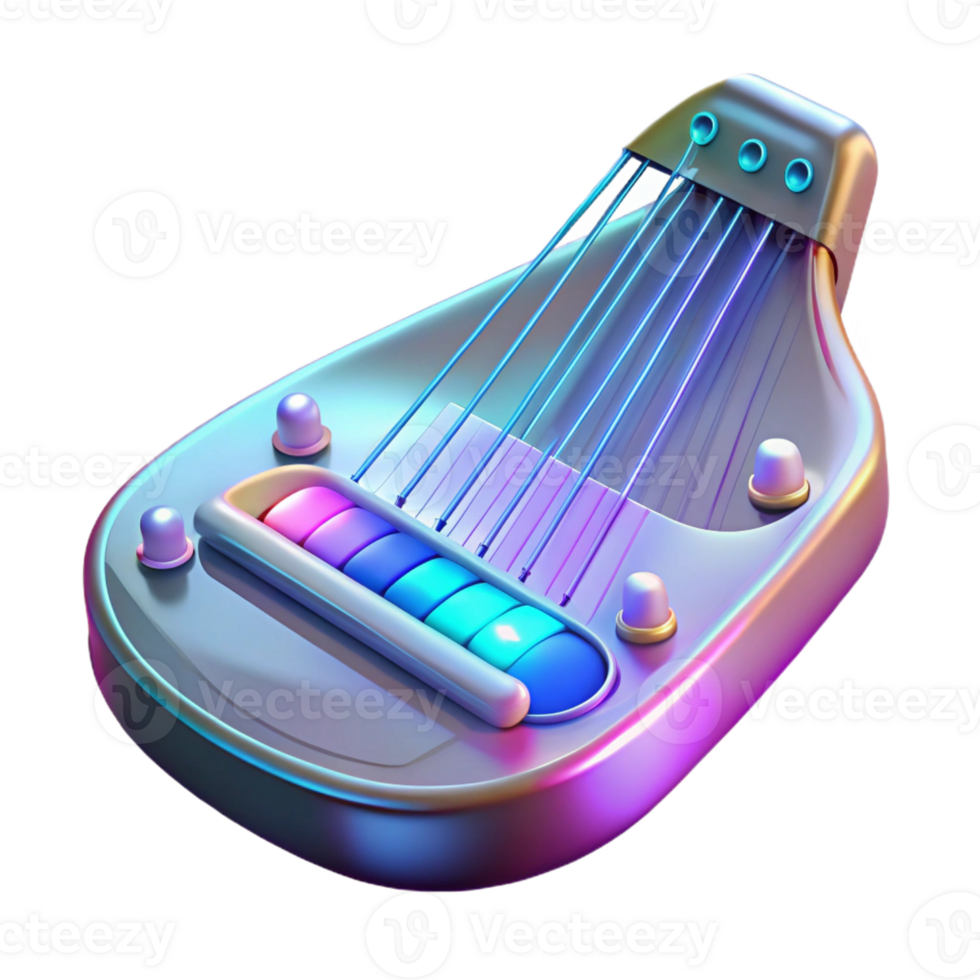 serene creative Holographic Musical Instrument with interactive controls authentic png