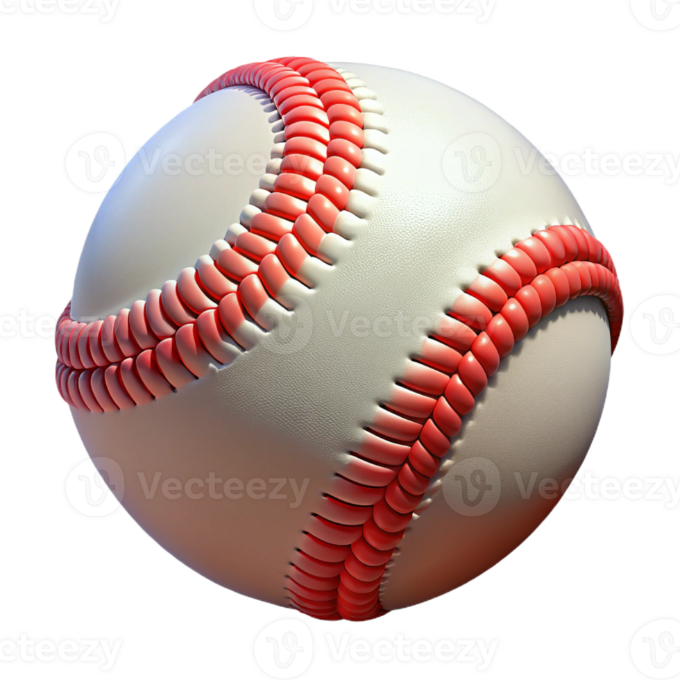elegant minimalist A baseball, with red stitching, original png