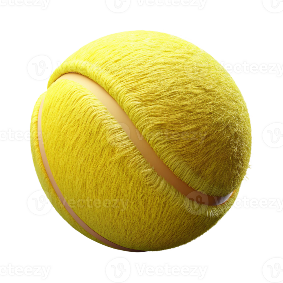 magnificent artistic A tennis ball, bright yellow, fuzzy, exclusive png