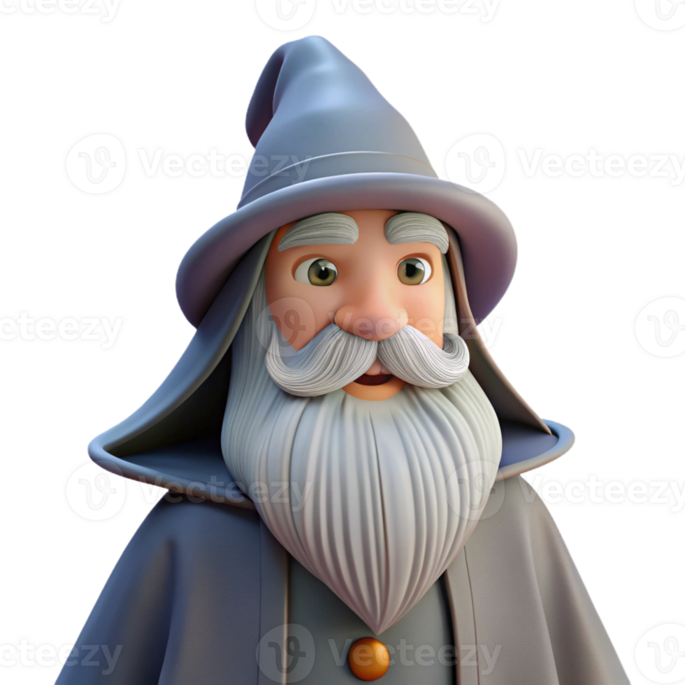 magnificent rustic A wise old wizard, with a long white beard exclusive png