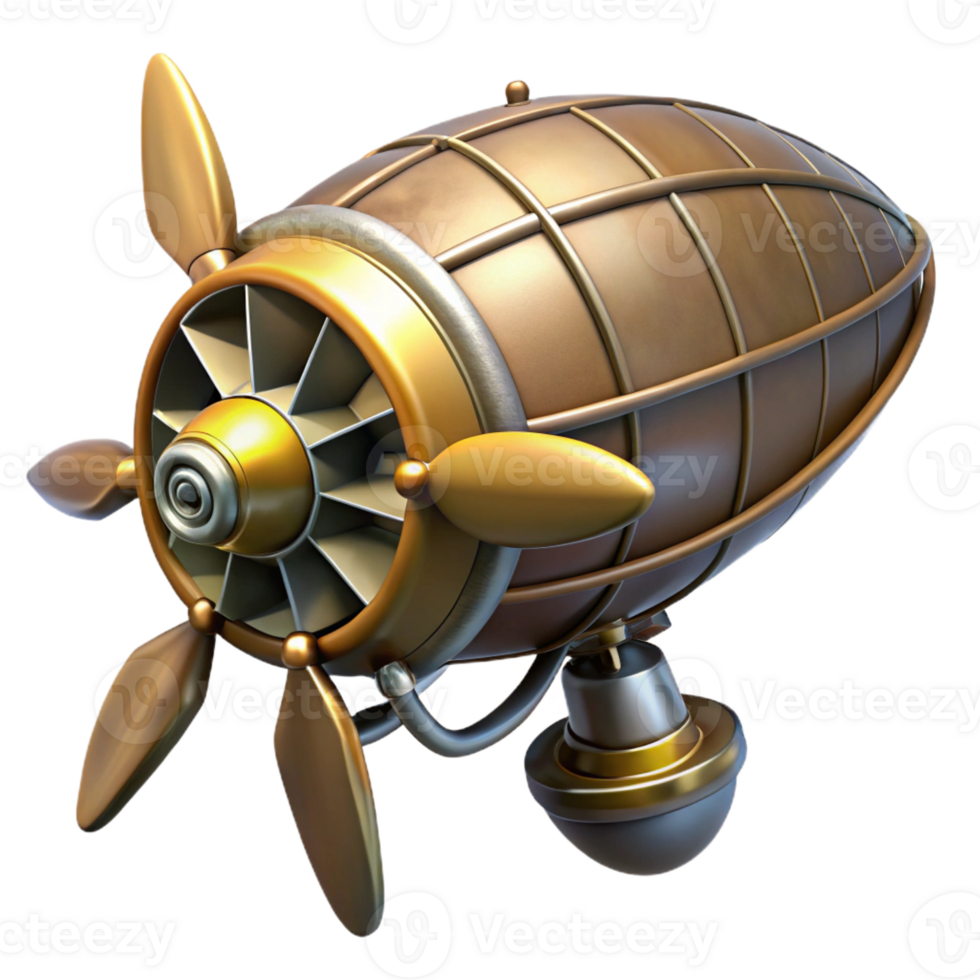 stunning abstract A steampunk airship propeller, highly detailed high resolution png
