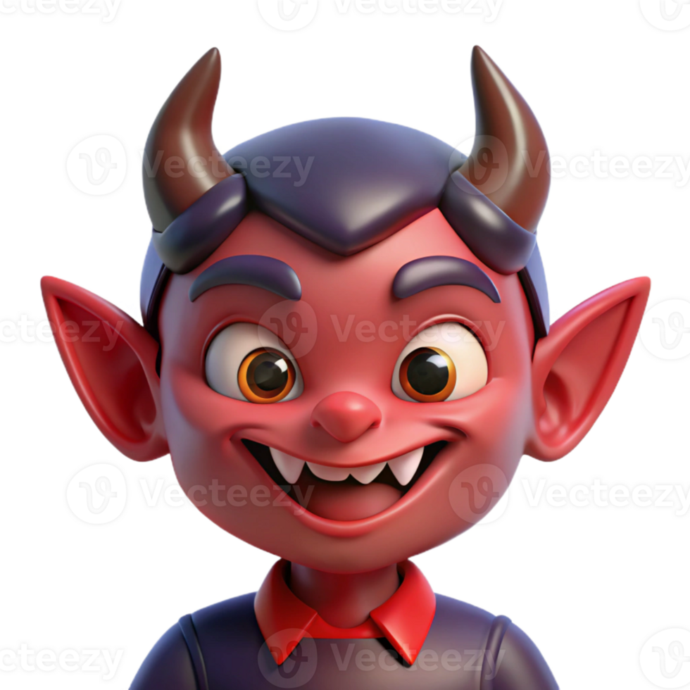 impressive modern A small, mischievous imp, grinning wickedly premium png