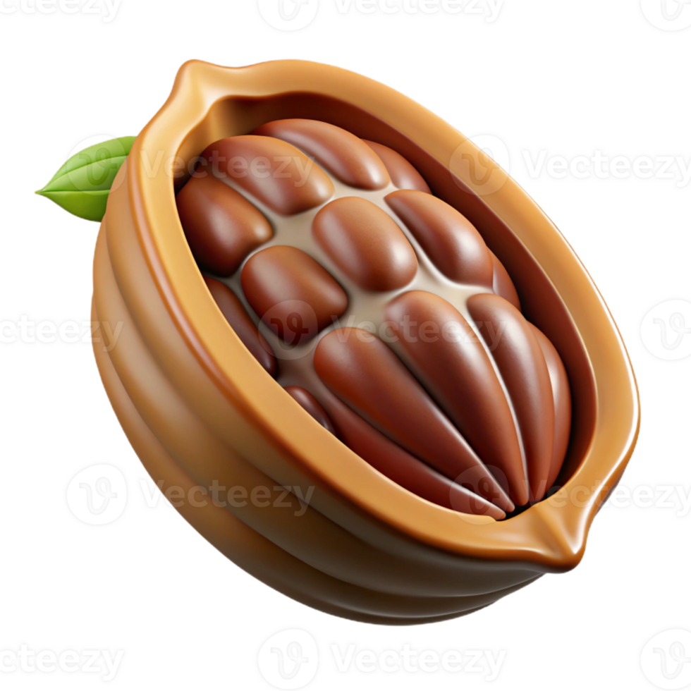 extraordinary creative Cocoa pod cut open professional png